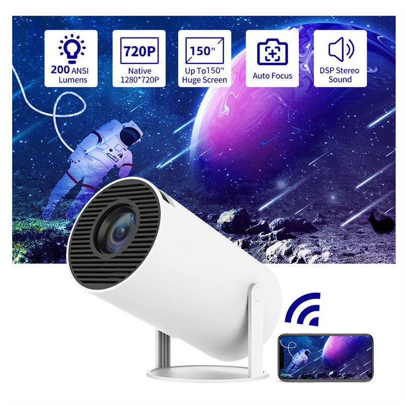 Mini Home Projector with Auto Focus & 180° Projection